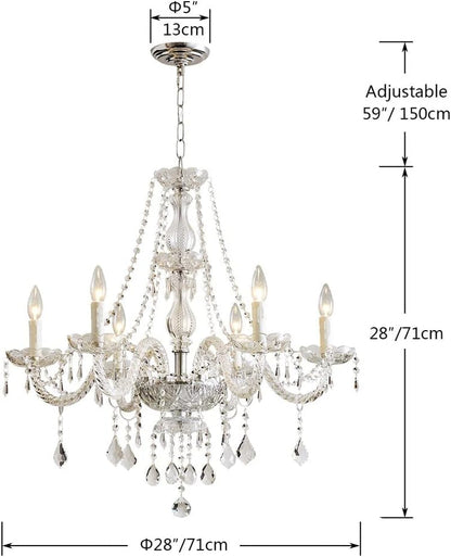 6-Light Modern Crystal Chandelier Clear K9 Light