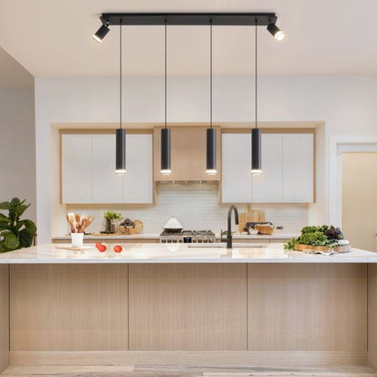 Angelina 6 - Light Matte Black Kitchen Island Pendant No Bulb