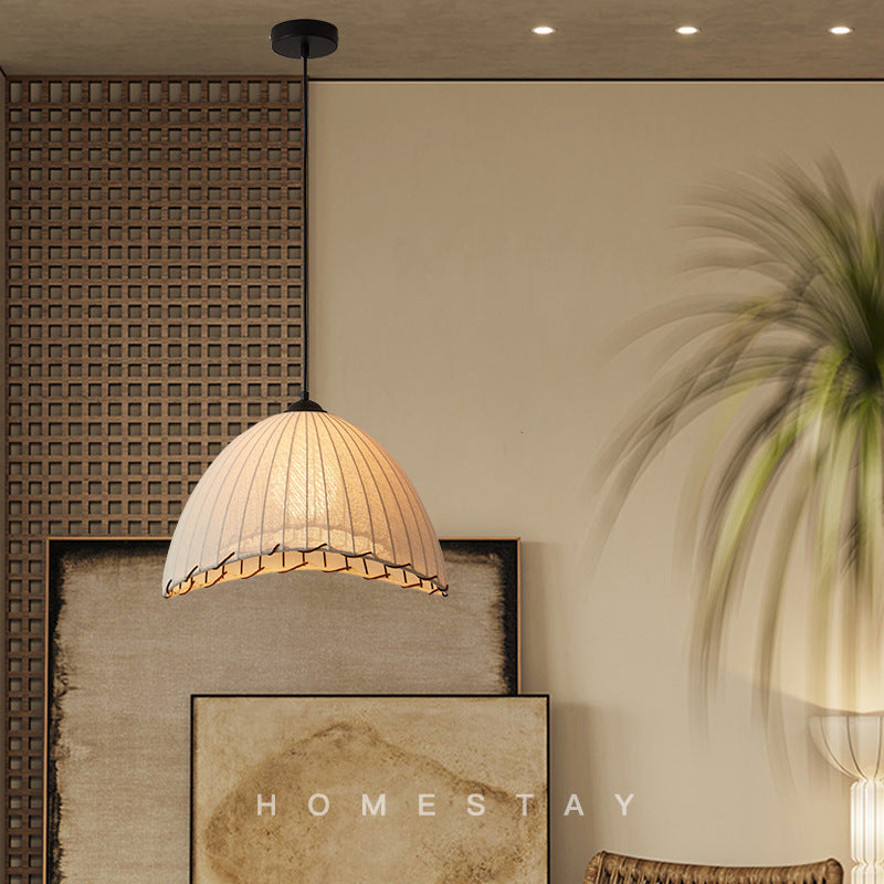 Retro Japanese Style Chandelier Warm Light Nostalgic Fabric