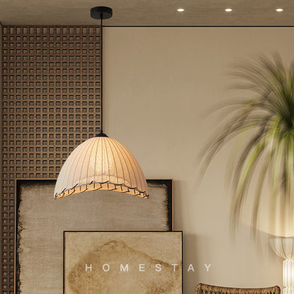 Retro Japanese Style Chandelier Warm Light Nostalgic Fabric