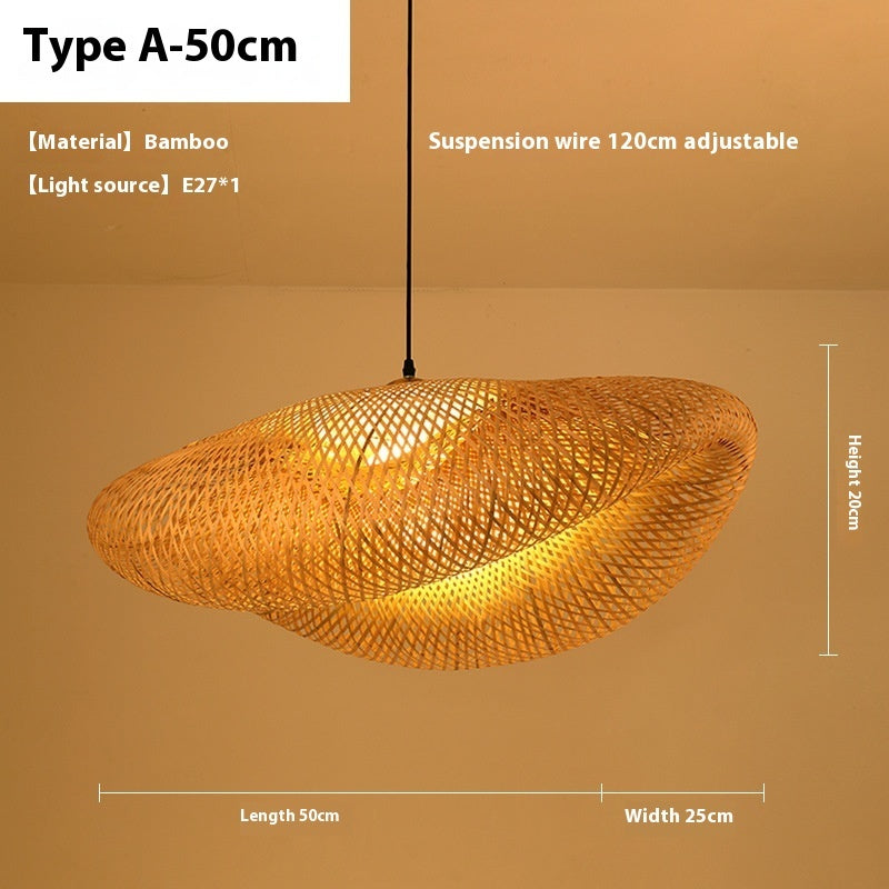 Bamboo Manual Zen Study Chandelier