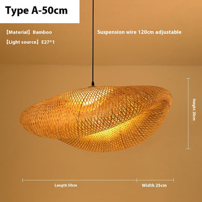 Bamboo Manual Zen Study Chandelier