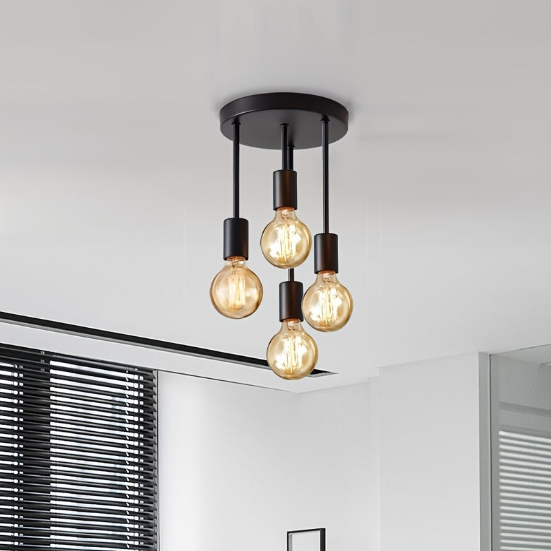 Modern Black 4Lamp Satellite Ceiling Pendant Light