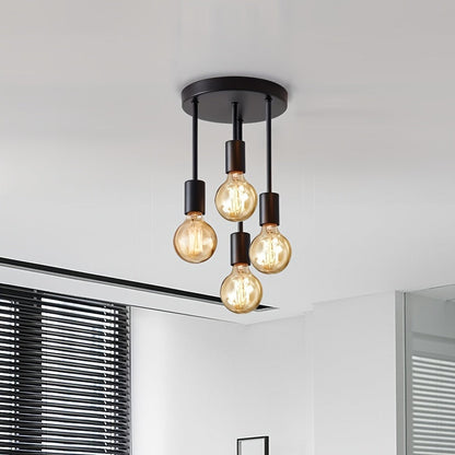 Modern Black 4Lamp Satellite Ceiling Pendant Light