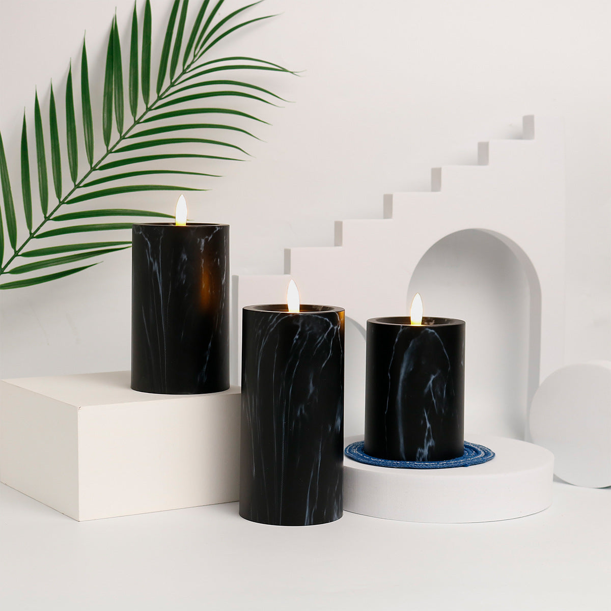 Electronic Candle Light Luxury Romantic Style Simple Modern Creative Simulation Marble