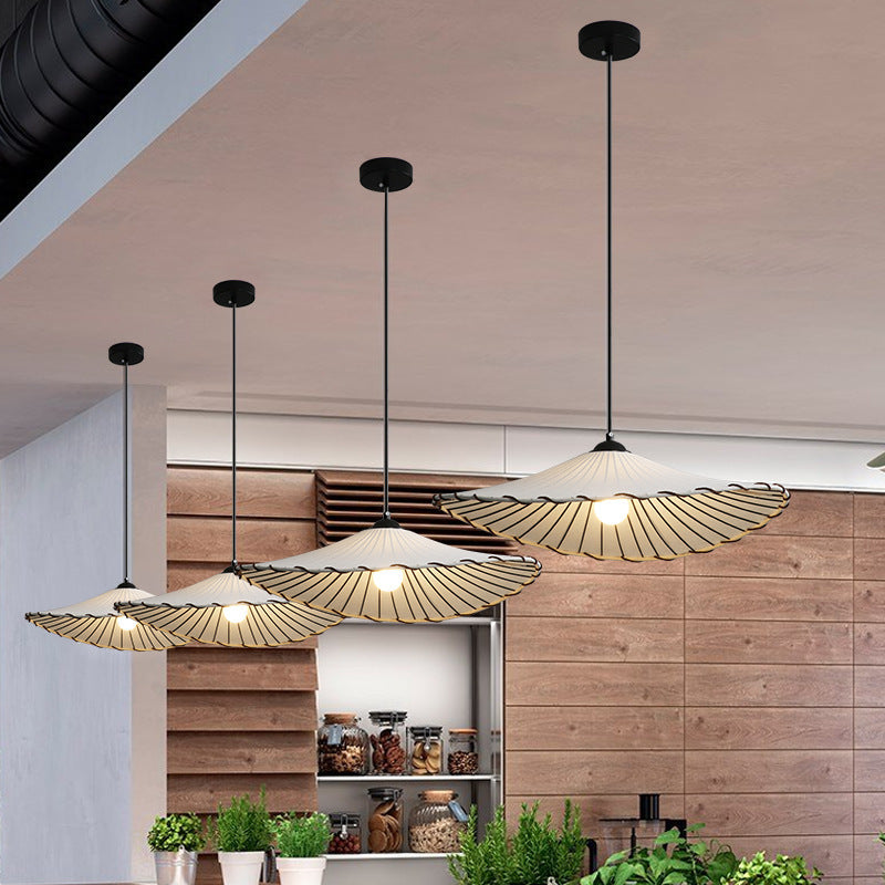 Retro Japanese Style Chandelier Warm Light Nostalgic Fabric