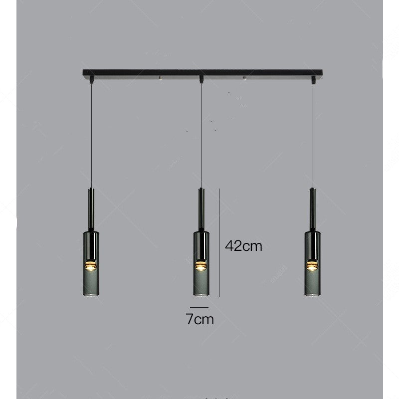 Italian Minimalist Bedroom Bedside Chandelier Light Luxury All Copper Crystal Glass