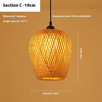 Bamboo Manual Zen Study Chandelier