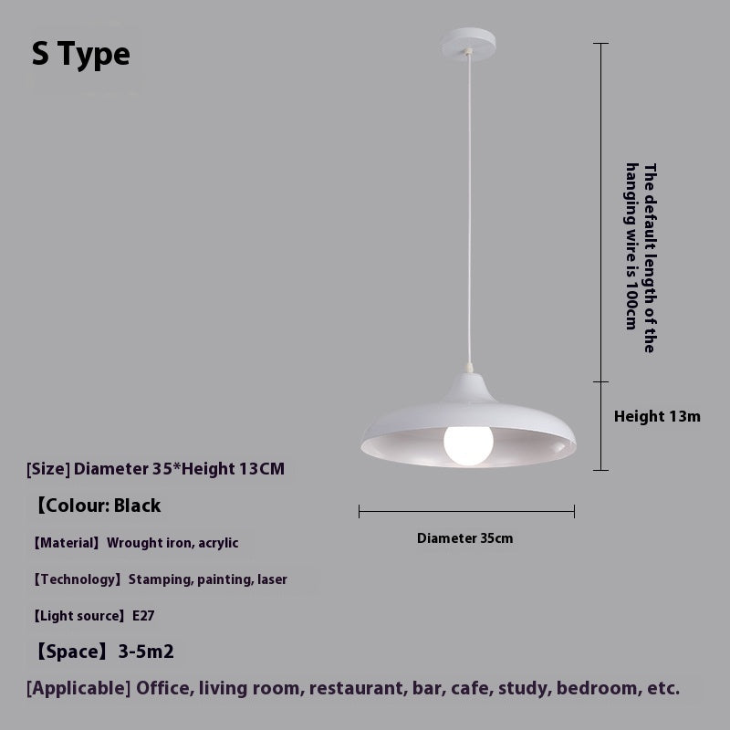 Modern Black Metal Pendant Lamp