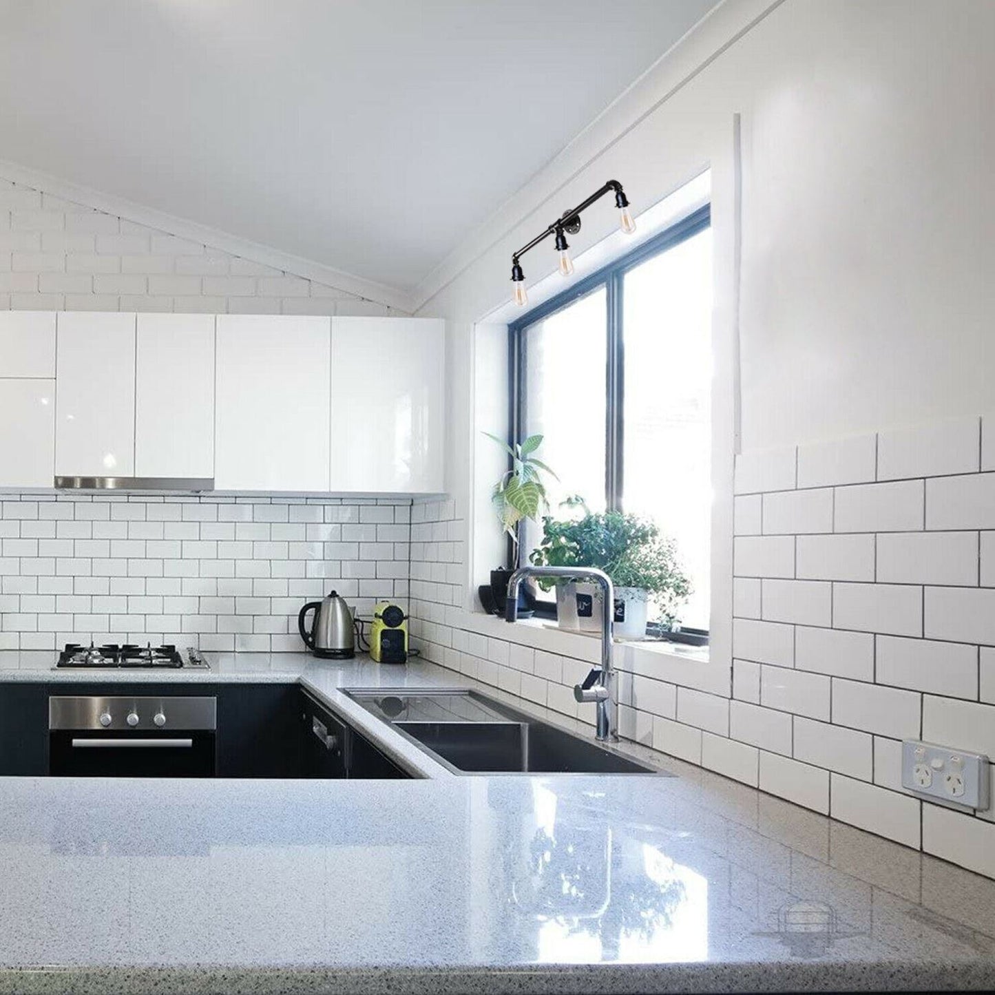 Modern Vintage Industrial Retro Wall Lamp Shade Pipe Light UK~1347