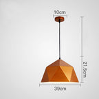 Lámpara colgante geométrica de hierro colorida