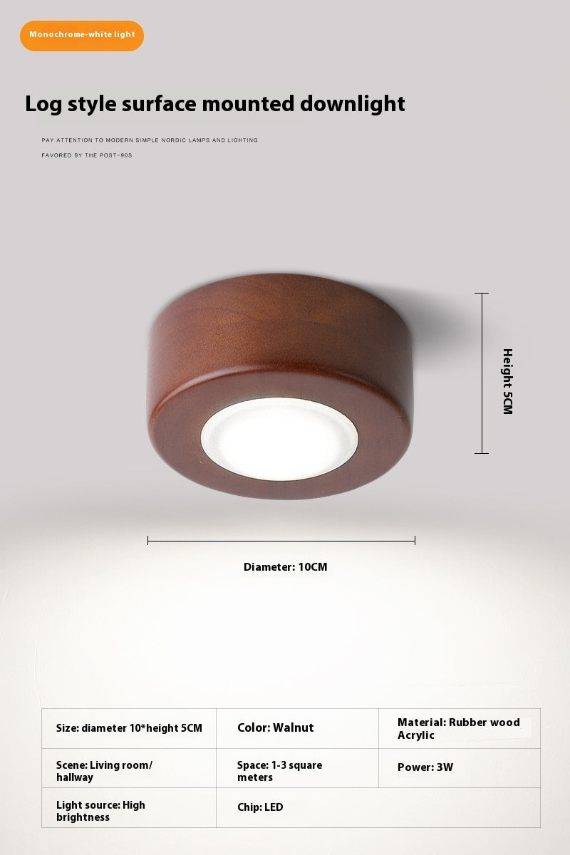 Simple Modern Surface Mounted Solid Wood Downlight