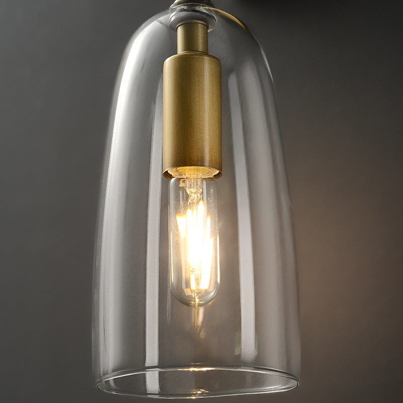Elegant Copper & Glass Wall Sconce