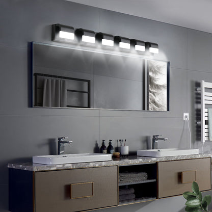 Modern Bathroom Vanity Lighting 6-Light LED Vanity Lights Over Mirror