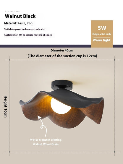 Modern Minimalist Walnut Grain Color Room Eye Protection Ceiling Lamp