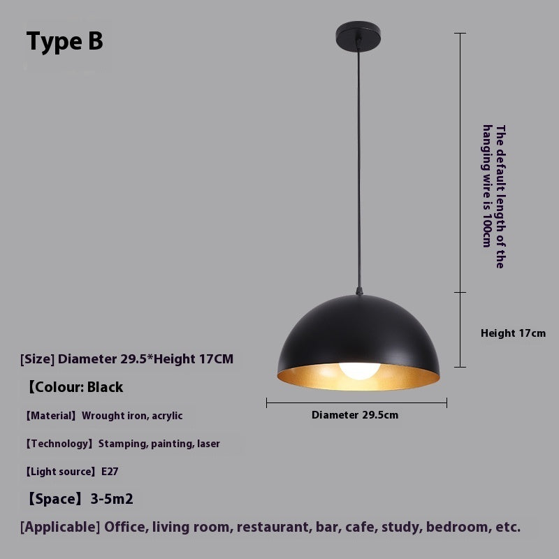 Modern Black Metal Pendant Lamp