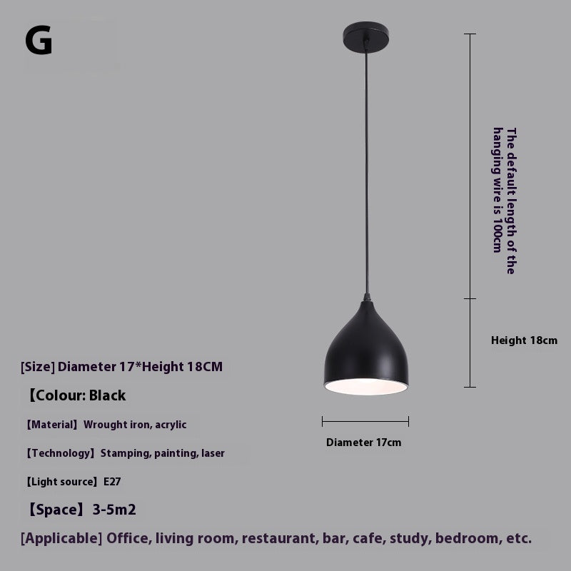 Modern Black Metal Pendant Lamp