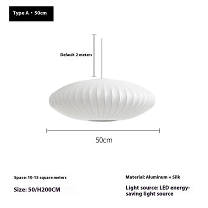 Nordic Silk-like Hanging Restaurant Silent Cage Flat Bedroom Lamps
