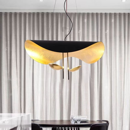 Nordic Post-modern Designer Simple Living Room Gold Foil UFO Hotel Lobby Restaurant Golden Chandelier