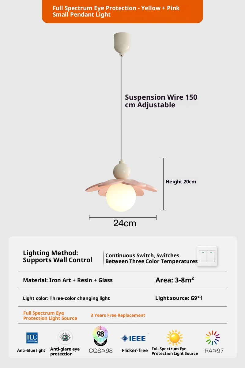 Cream Minimal Hanging Pendant Light Bedside