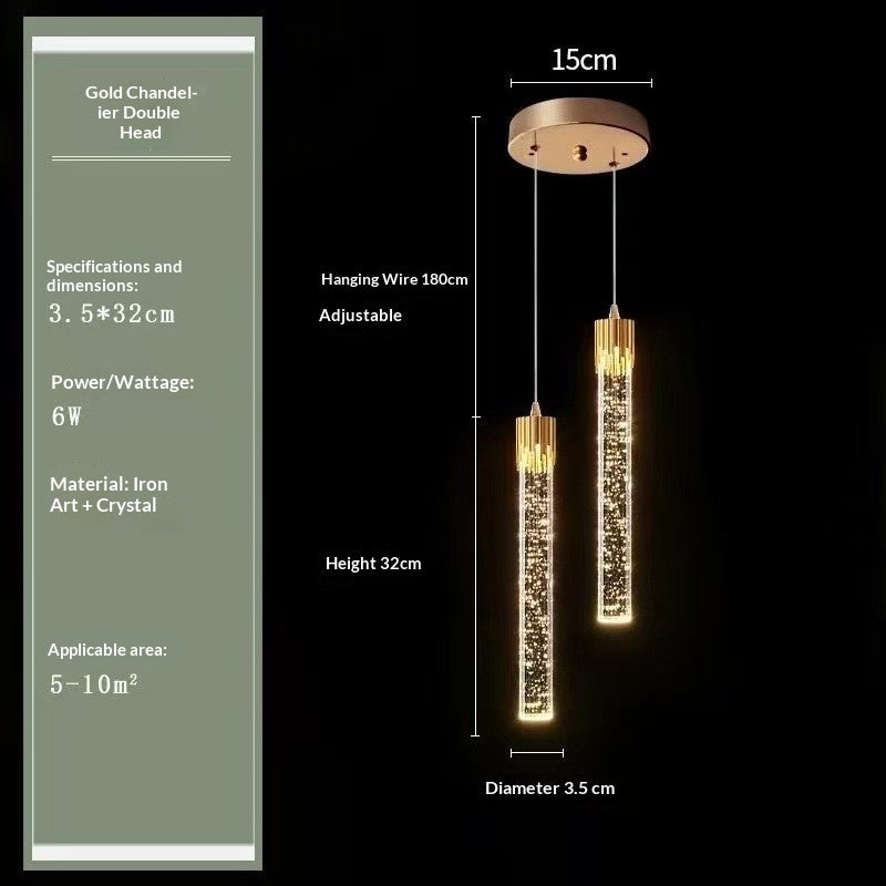 Crystal Round Ring Pendant Light Modern Bedside