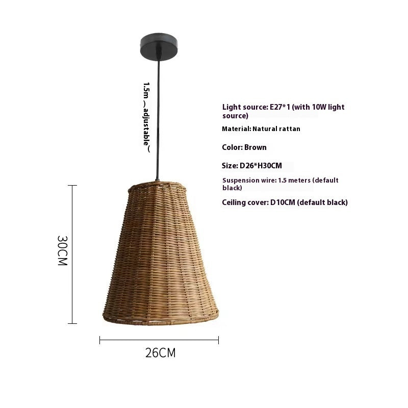 Wabi Sabi Bamboo Rattan Pendant Light