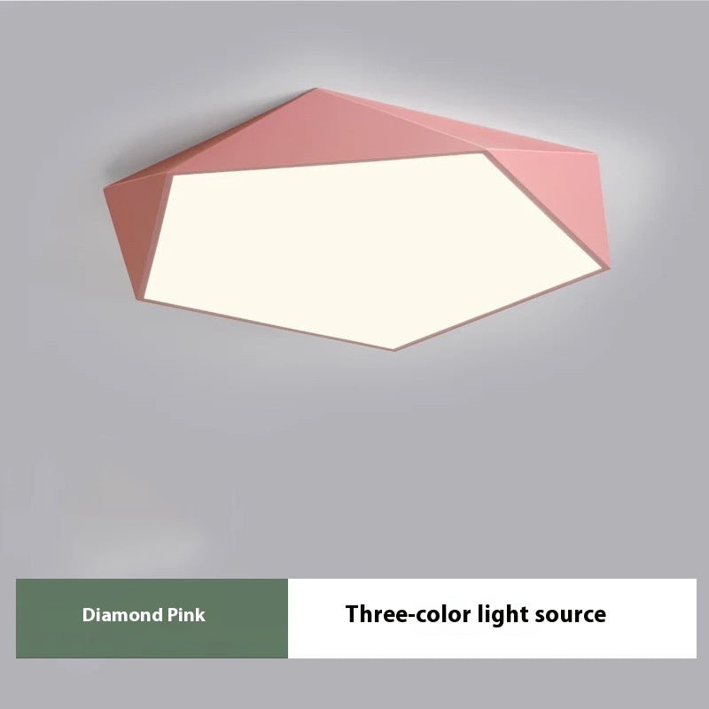 Color Macaron Ceiling Lamp Creative Geometric Room Lamp