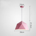 Lámpara colgante geométrica de hierro colorida