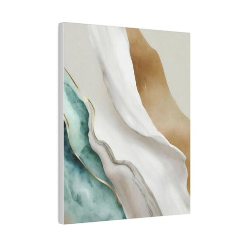 Wall Decor - Giclee Poster Art Print - Cream White Green Marbled Print