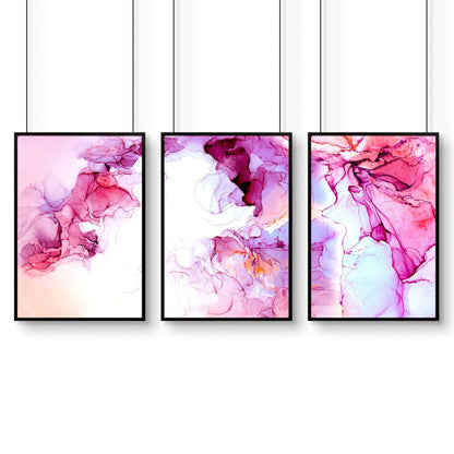 Art prints abstract | set of 3 wall art for home office decor