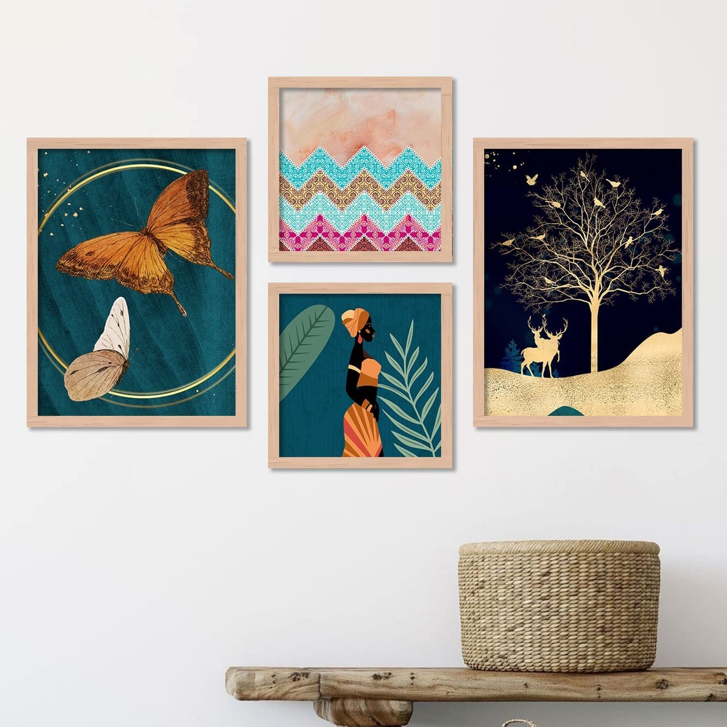 Modern Art Wall Painting for Living Room, Bedroom - Framed Wall Decor