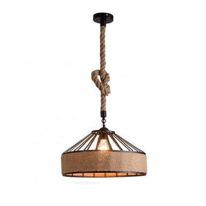 Industrial Hemp Rope Hanging Pendant Light Fixture~1064