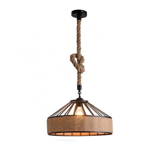 Industrial Hemp Rope Hanging Pendant Light Fixture~1064
