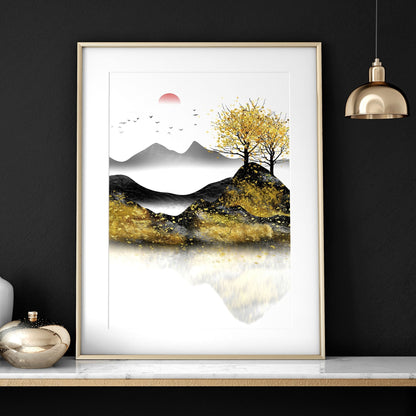 Home office decor ideas | set of 3 Japanese wall art
