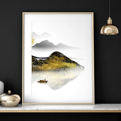 Home office decor ideas | set of 3 Japanese wall art