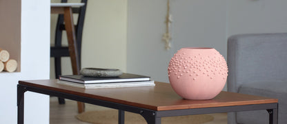 Handpainted Glass Vase for Flowers | Painted Art Glass Round Bubble Va