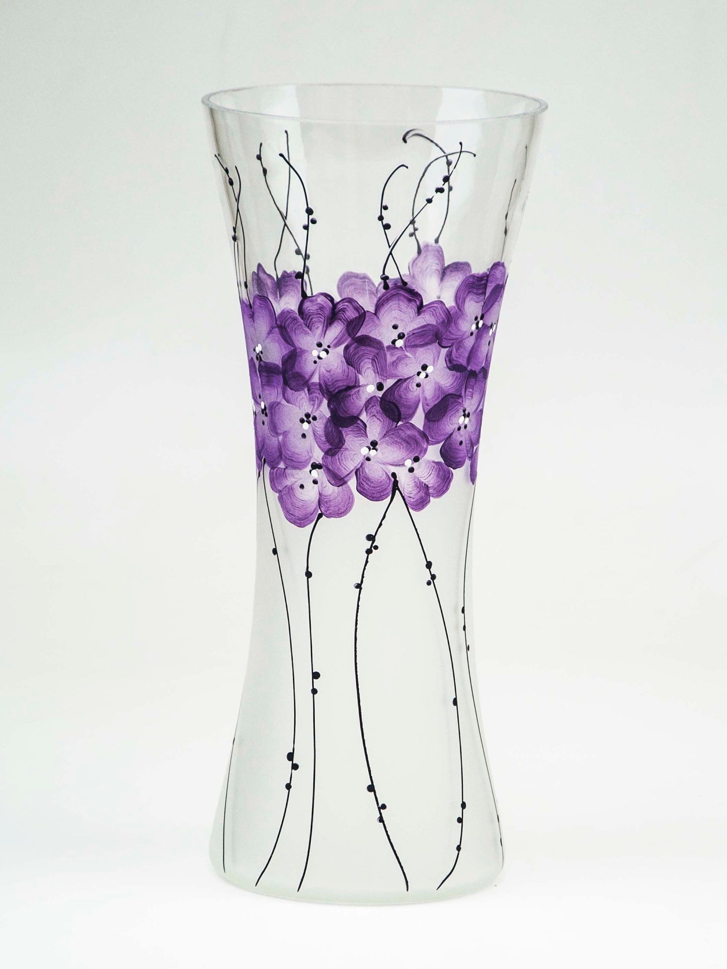 Handpainted Glass Vase | Painted Art Glass Vase | Interior Design Home