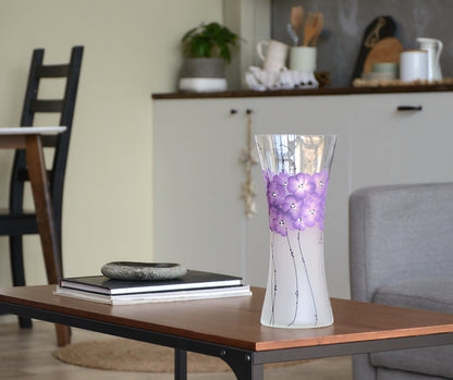 Handpainted Glass Vase | Painted Art Glass Vase | Interior Design Home