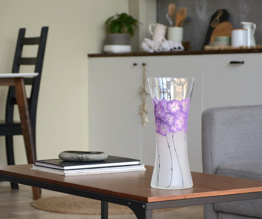 Handpainted Glass Vase | Painted Art Glass Vase | Interior Design Home