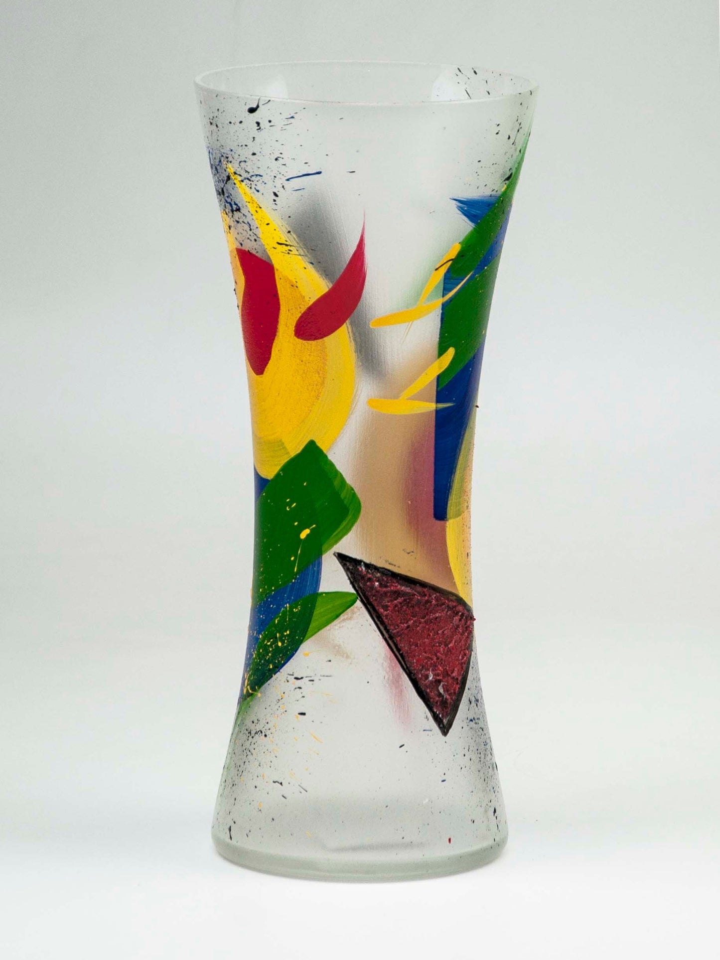 Handpainted Glass Vase for Flowers | Spool Painted Vase | Interior Des