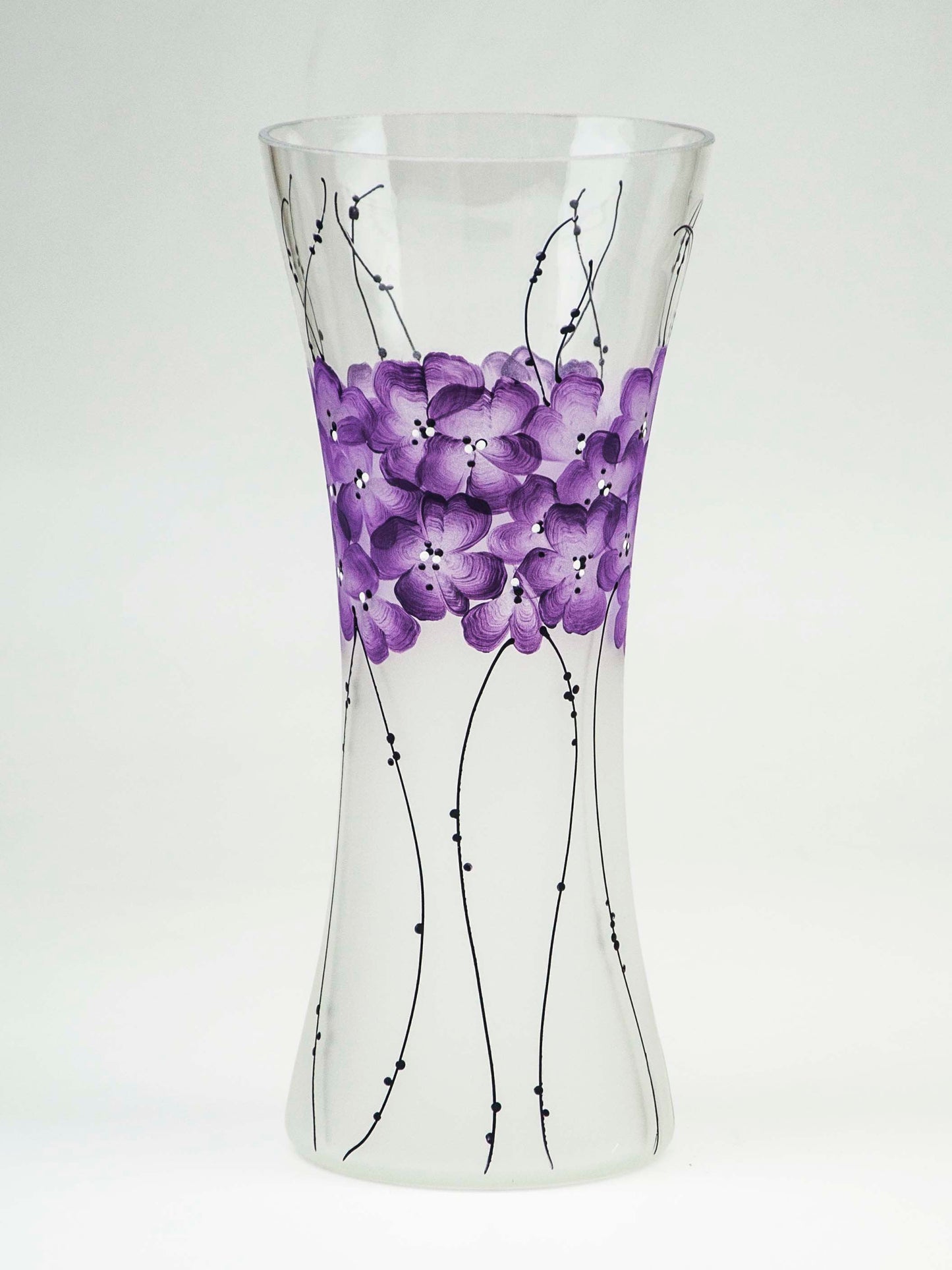 Handpainted Glass Vase | Painted Art Glass Vase | Interior Design Home