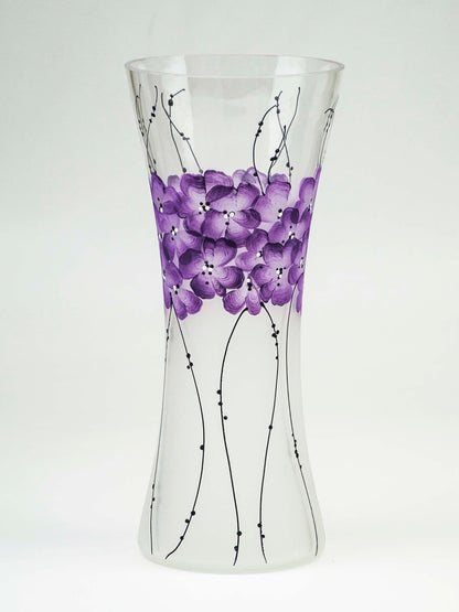 Handpainted Glass Vase | Painted Art Glass Vase | Interior Design Home