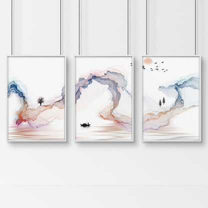Japan gallery wall art | set of 3 wall art for bedrooms