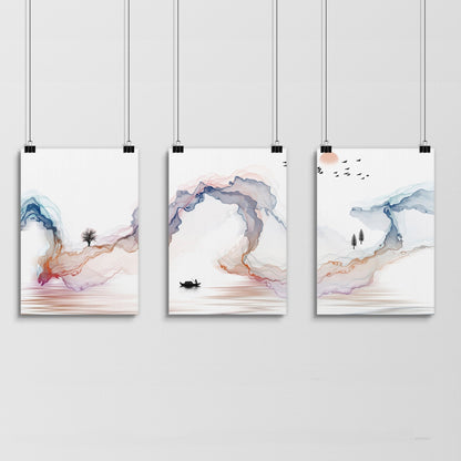 Japan gallery wall art | set of 3 wall art for bedrooms