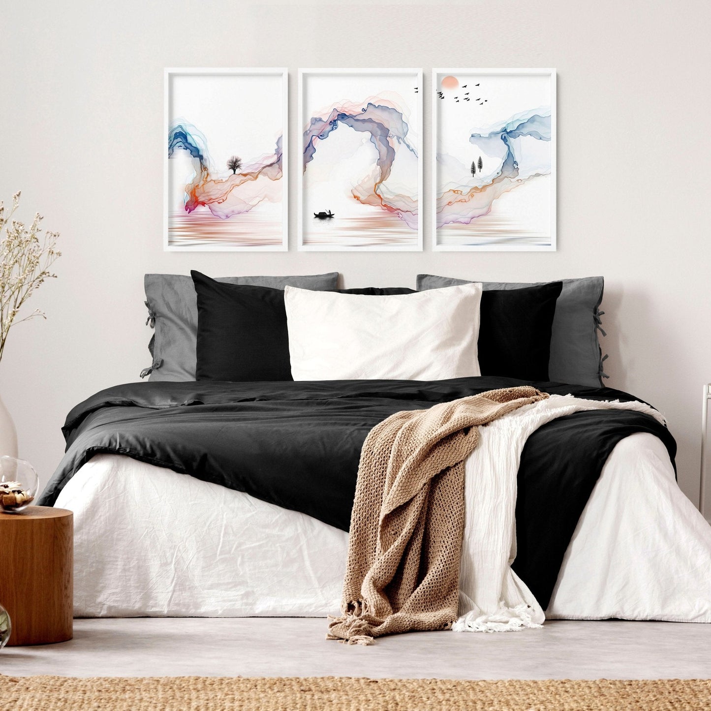 Japan gallery wall art | set of 3 wall art for bedrooms