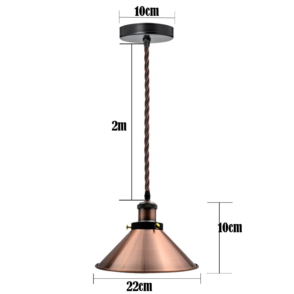Cone Shade 2M Pendant Light Copper Ceiling Hanging Pendant Lamp ~3379