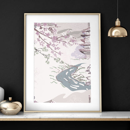 Set of 3 wall art for living room | set of 3 Chinoiserie wall art