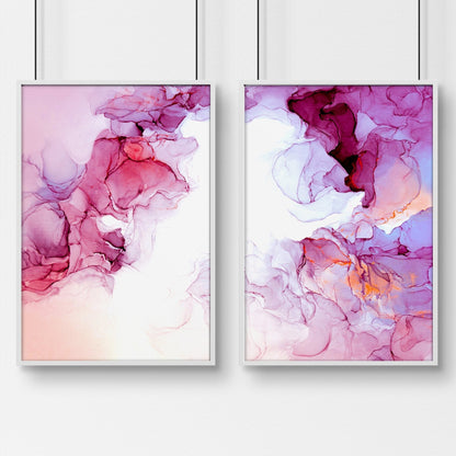 Abstract wall art for living room | set of 2 framed wall art prints