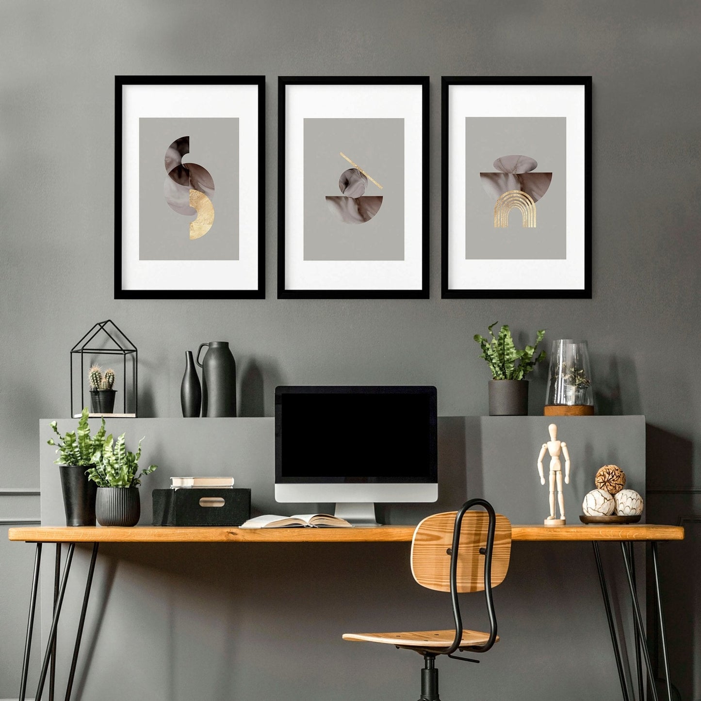 Wall art in office | set of 3 framed wall art