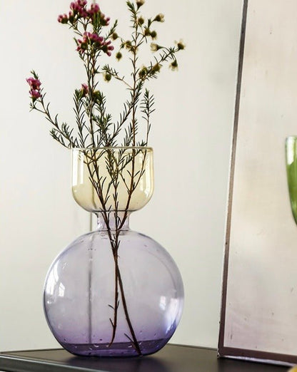 Modern Handblown Glass Vase - Contemporary Decorative Art Glass Vase